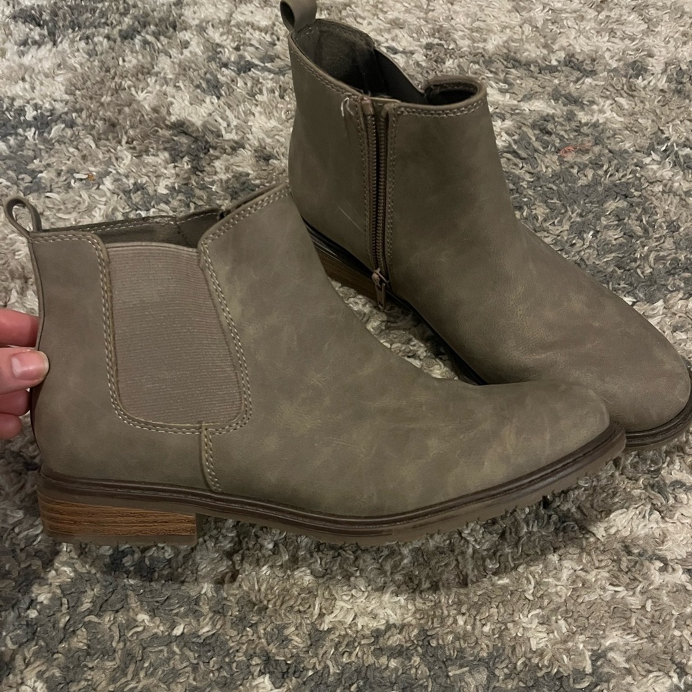 Taupe ankle boots